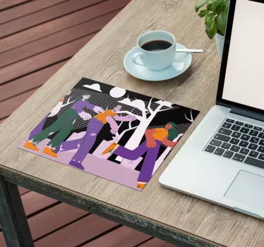 Mouse pad original paseo grupal con estilo - TenVinilo