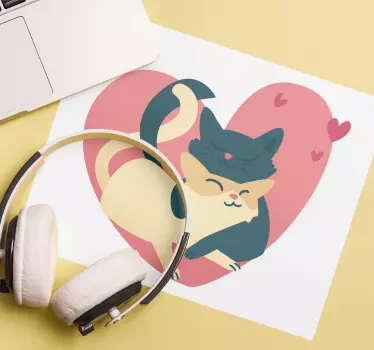 Mouse pad original abrazo de gato juguetón - TenVinilo