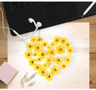 Mouse pad original arreglo de corazón floral - TenVinilo