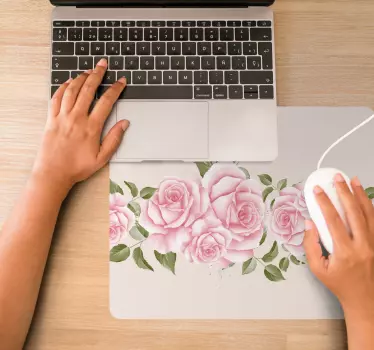 Mouse pad original arreglo elegante de rosas - TenVinilo