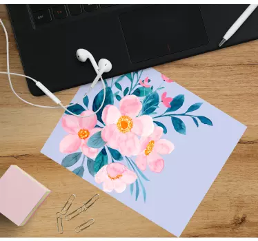 Mouse pad original arreglo floral acuarela - TenVinilo