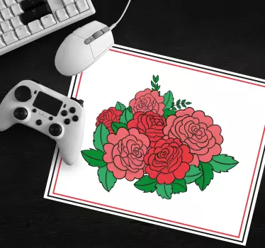 Mouse pad original arreglo floral audaz - TenVinilo