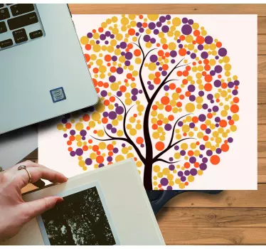 Mouse pad original arte de árbol colorido - TenVinilo