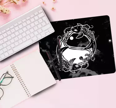 Mouse pad original arte de peces yin yang - TenVinilo