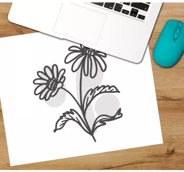 Mouse pad original arte lineal floral - TenVinilo