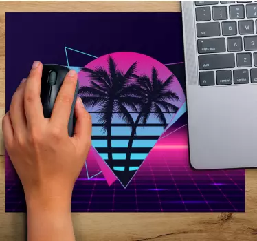 Mouse pad original atardecer geométrico vibrante - TenVinilo