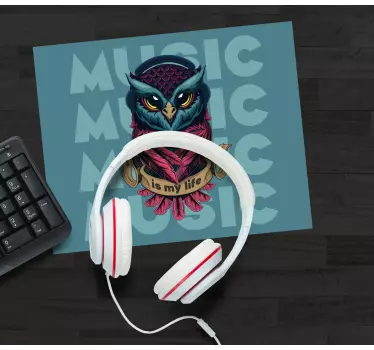 Mouse pad original búho con auriculares - TenVinilo