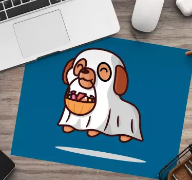 Mouse pad original cachorro fantasmal adorable - TenVinilo