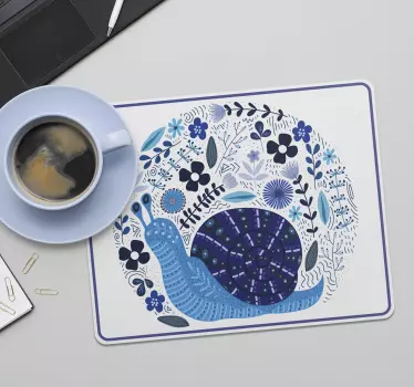 Mouse pad original caracol floral encantador - TenVinilo