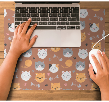 Mouse pad original caras de gatos adorables - TenVinilo