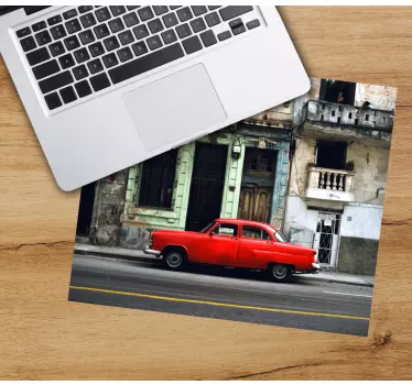 Mouse pad original coche rojo clásico - TenVinilo