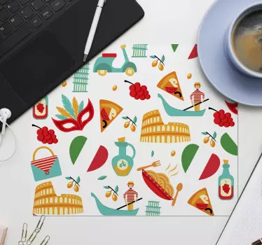 Mouse pad original cocina italiana colorida - TenVinilo