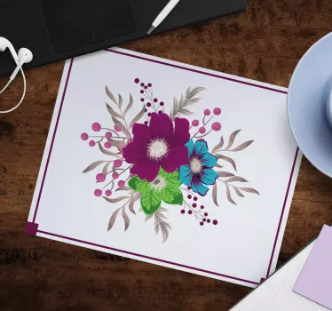 Mouse pad original con diseño floral - TenVinilo