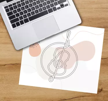 Mouse pad original contorno de guitarra minimalista - TenVinilo