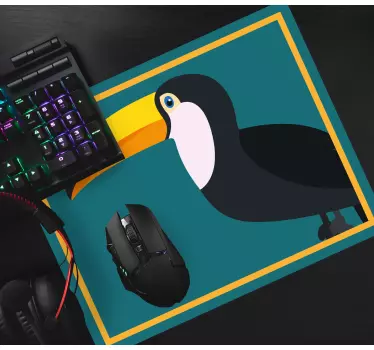 Mouse pad original contorno de tucán elegante - TenVinilo