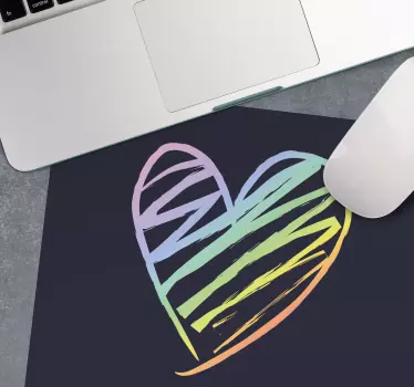 Mouse pad original corazón colorido - TenVinilo