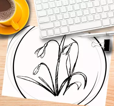 Mouse pad original dibujo floral elegante - TenVinilo