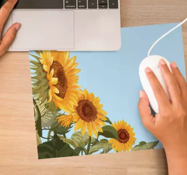 Mouse pad original diseño floral de girasoles - TenVinilo