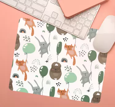 Mouse pad original diversión de animales adorables - TenVinilo