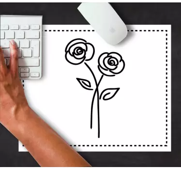 Mouse pad original dos tallos florales - TenVinilo