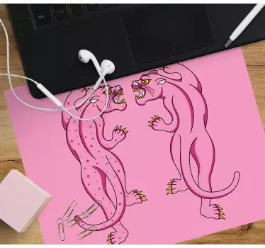 Mouse pad original enfrentando a las panteras rosas - TenVinilo