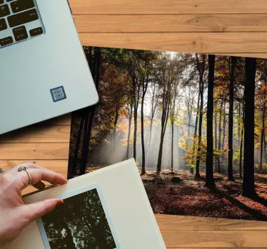 Mouse pad original escena de bosque sereno - TenVinilo