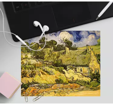 Mouse pad original escena de cabaña en el campo - TenVinilo