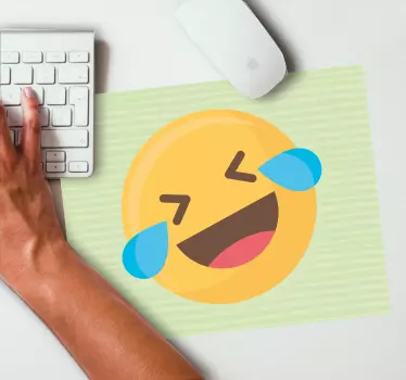 Mouse pad original expresión de emoji riendo - TenVinilo