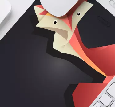 Mouse pad original figura de zorro abstracta - TenVinilo