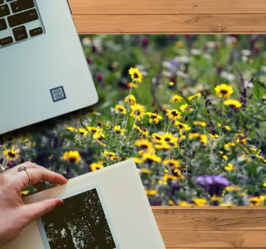 Mouse pad original fondo floral vibrante - TenVinilo