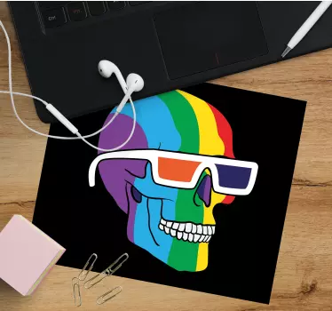 Mouse pad original gafas de calavera de colores - TenVinilo