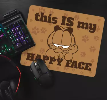 Mouse pad original garfield expresión feliz - TenVinilo