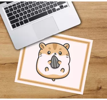 Mouse pad original hámster lindo sosteniendo semilla - TenVinilo