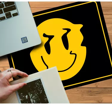 Mouse pad original icono amarillo sonriente - TenVinilo