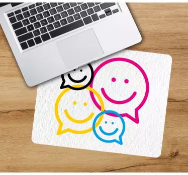Mouse pad original iconos de sonrisas coloridos - TenVinilo