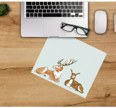 Mouse pad original ilustración de ciervo descansando - TenVinilo