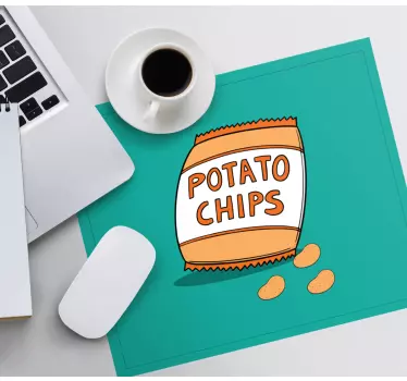 Mouse pad original ilustración de envase de snacks - TenVinilo
