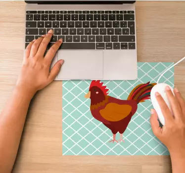 Mouse pad original ilustración de gallo - TenVinilo