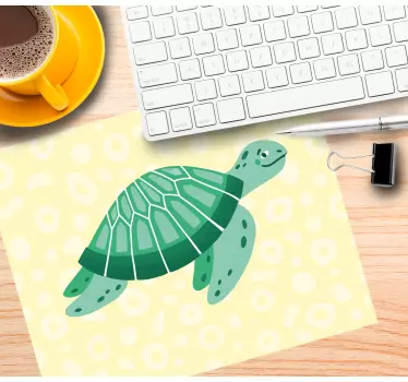 Mouse pad original ilustración de tortuga linda - TenVinilo
