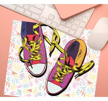 Mouse pad original ilustración de zapatilla colorida - TenVinilo