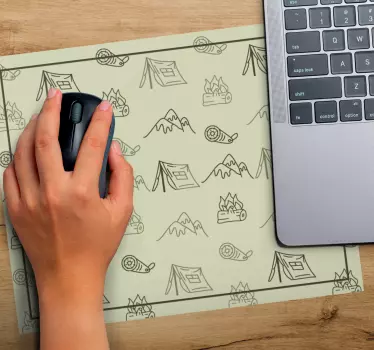 Mouse pad original ilustraciones de camping - TenVinilo