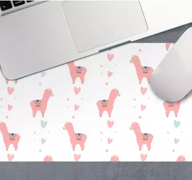 Mouse pad original llama linda con corazones - TenVinilo