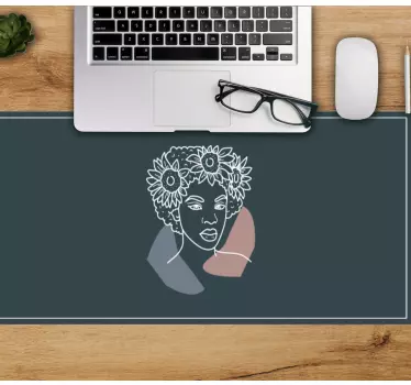 Mouse pad original mujer con girasoles - TenVinilo