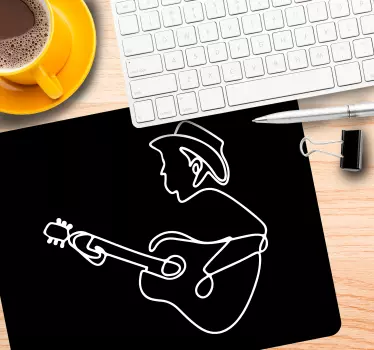 Mouse pad original músico con guitarra - TenVinilo