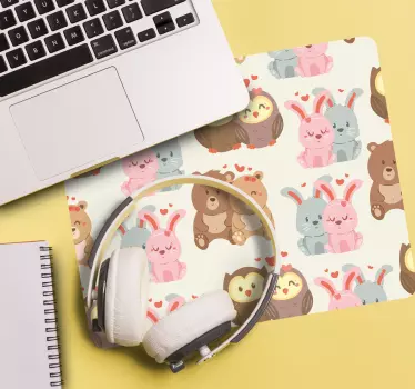 Mouse pad original parejas de animales lindos - TenVinilo