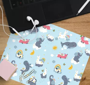Mouse pad original patrón de animales juguetones - TenVinilo