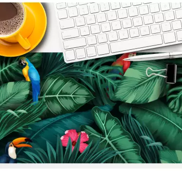 Mouse pad original patrón de aves tropicales - TenVinilo