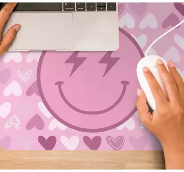 Mouse pad original patrón de corazones sonrientes - TenVinilo