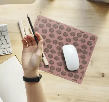 Mouse pad original patrón de erizos adorables - TenVinilo