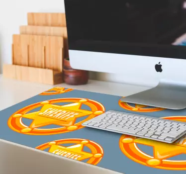 Mouse pad original patrón de estrella de sheriff - TenVinilo